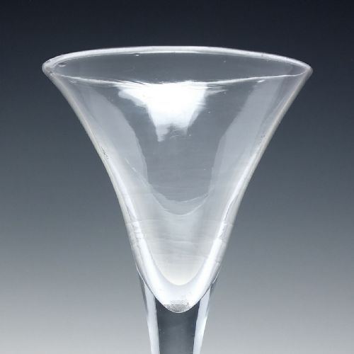 RARE GEORGIAN KIT KAT BALUSTROID WINE GLASS WITH DOMED FOOT C1740 - ADDITIONAL PHOTO 1