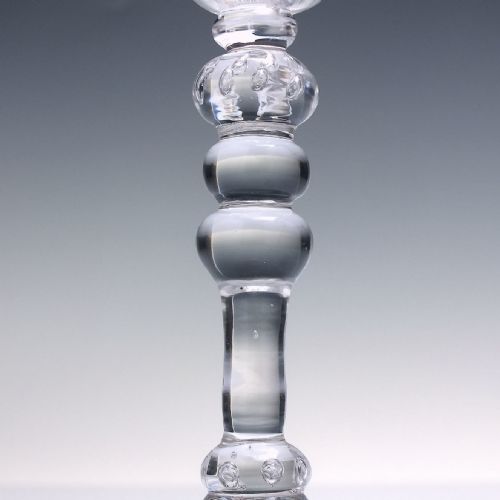 18TH CENTURY LIGHT BALUSTER WINE GLASS C1750 EX CRANCH COLLECTION - ADDITIONAL PHOTO 2