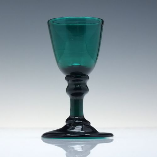 RARE GEORGIAN GREEN DRAM GLASS C1800 - ADDITIONAL PHOTO 1