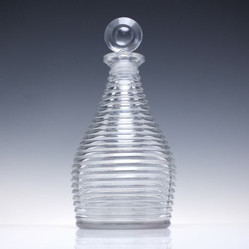 LARGE RARE GEORGIAN PRISM CUT PRUSSIAN GLASS DECANTER C1810 - ADDITIONAL PHOTO 1