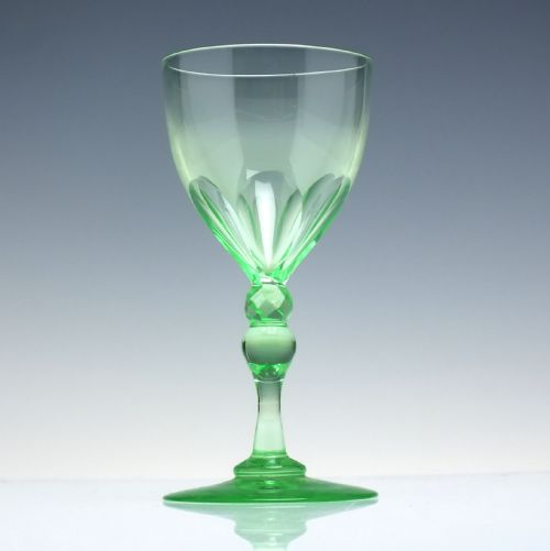 SIX ANTIQUE VICTORIAN VASELINE WINE GLASSES C1880 - ADDITIONAL PHOTO 3