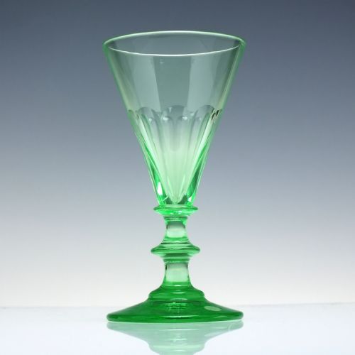SIX ANTIQUE VICTORIAN VASELINE WINE GLASSES C1880 - ADDITIONAL PHOTO 4