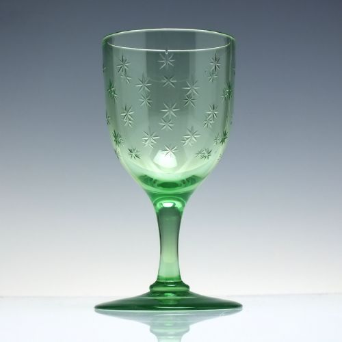 SIX ANTIQUE VICTORIAN VASELINE WINE GLASSES C1880 - ADDITIONAL PHOTO 5