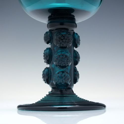 ANTIQUE TURQUOISE GREEN WINE ROEMER GLASS C1790 - ADDITIONAL PHOTO 2