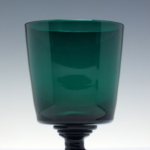 RARE BUCKET BOWL GEORGIAN GREEN WINE GLASS C1820 - ADDITIONAL PHOTO 2