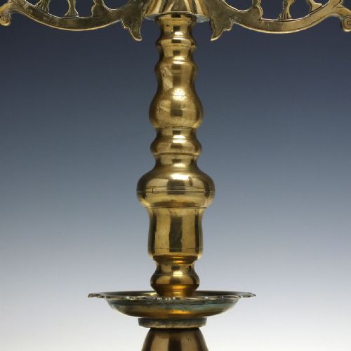 RARE 18TH CENTURY JUDAICA SHABBATSABBATH BRASS CANDELABRA C1750 - ADDITIONAL PHOTO 6