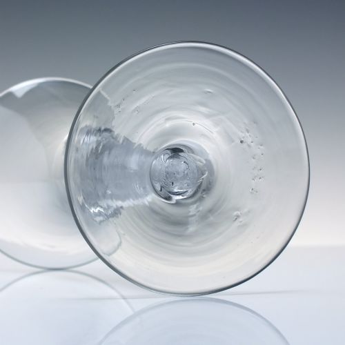 PAIR LARGE 18TH CENTURY GEORGIAN MULTI SPIRAL AIR TWIST WINE GLASS GOBLETS C1750 - ADDITIONAL PHOTO 6