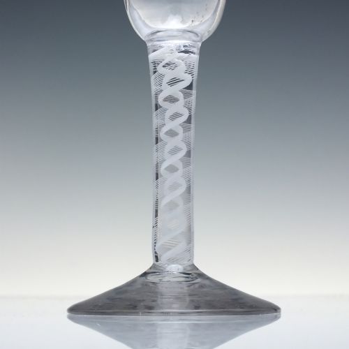 18TH CENTURY GEORGIAN JACOBITE SYMPATHY OPAQUE TWIST WINE GLASS C1760 - ADDITIONAL PHOTO 1