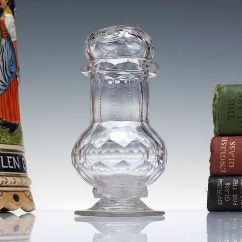 SCREW FOOT 18TH CENTURY CUT GLASS SUGAR CASTER C1780