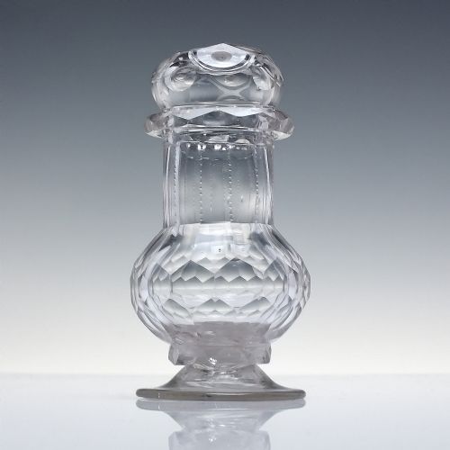 SCREW FOOT 18TH CENTURY CUT GLASS SUGAR CASTER C1780 - ADDITIONAL PHOTO 1