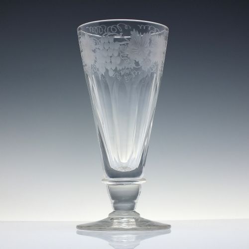 PAIR LARGE EDWARDIAN ENGRAVED ALE GLASSES C1910 - ADDITIONAL PHOTO 3