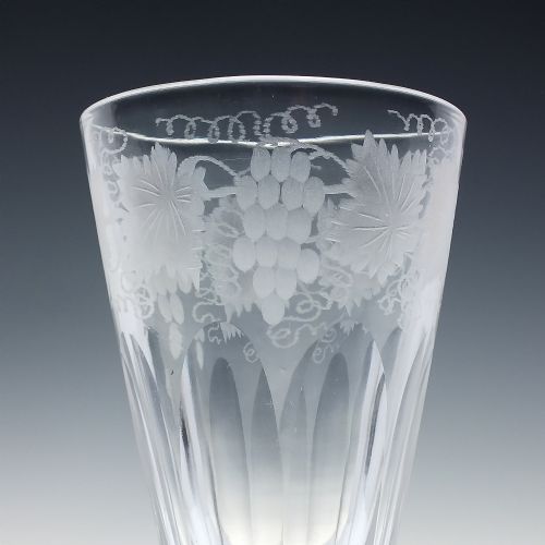 PAIR LARGE EDWARDIAN ENGRAVED ALE GLASSES C1910 - ADDITIONAL PHOTO 6