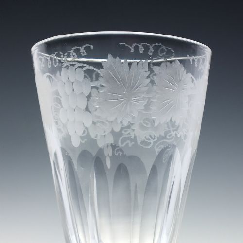 PAIR LARGE EDWARDIAN ENGRAVED ALE GLASSES C1910 - ADDITIONAL PHOTO 7