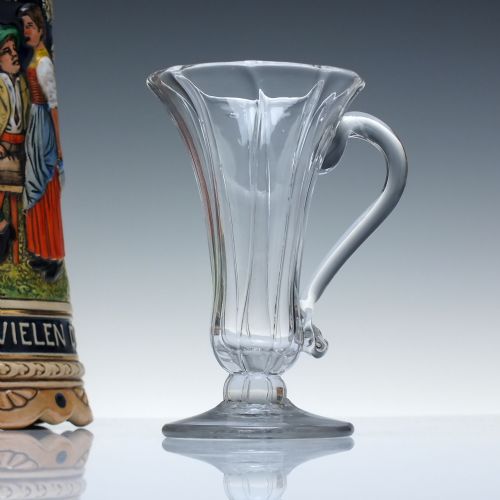 TALL PANEL MOULDED SINGLE HANDLED JELLY OR CUSTARD GLASS C1750 - ADDITIONAL PHOTO 1
