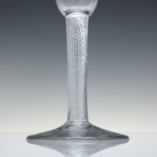 18TH CENTURY ENGRAVED AIR TWIST ALE GLASS C1750 - ADDITIONAL PHOTO 2