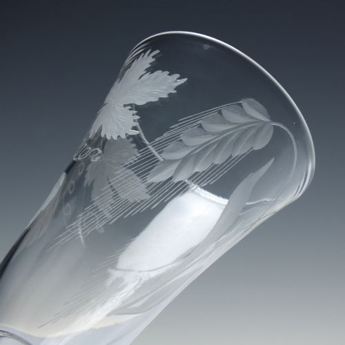 18TH CENTURY ENGRAVED AIR TWIST ALE GLASS C1750 - ADDITIONAL PHOTO 5