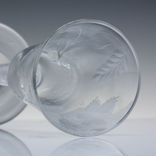 18TH CENTURY ENGRAVED AIR TWIST ALE GLASS C1750 - ADDITIONAL PHOTO 6
