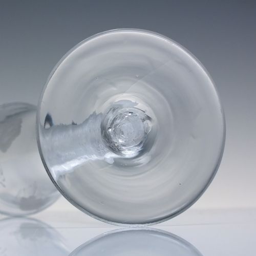 18TH CENTURY ENGRAVED AIR TWIST ALE GLASS C1750 - ADDITIONAL PHOTO 7