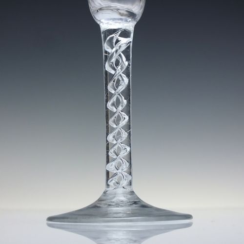 18TH CENTURY MERCURY AIR TWIST ALE GLASS C1750 8 INCHES - ADDITIONAL PHOTO 2