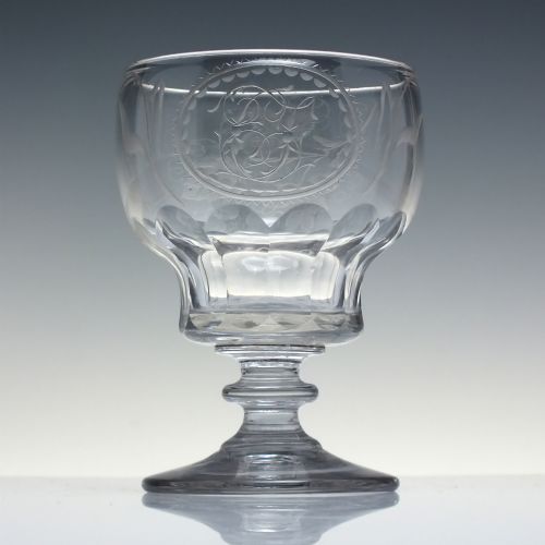 GEORGIAN ENGRAVED HOP AND BARLEY ALE GLASS RUMMER C1820 - ADDITIONAL PHOTO 2
