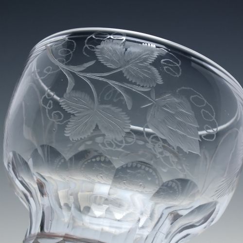 GEORGIAN ENGRAVED HOP AND BARLEY ALE GLASS RUMMER C1820 - ADDITIONAL PHOTO 5