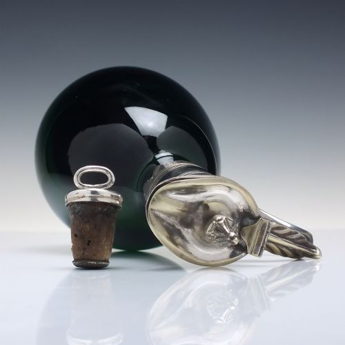VICTORIAN BRISTOL GREEN GLASS DECANTER OR CLARET JUG C1870 - ADDITIONAL PHOTO 2