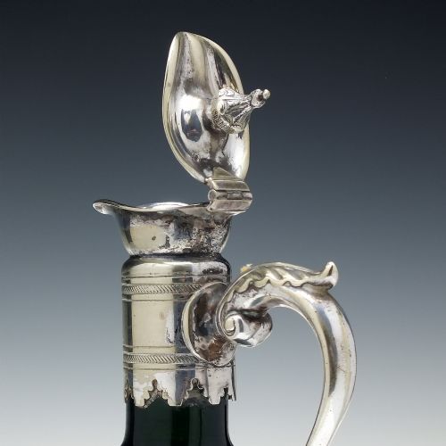 VICTORIAN BRISTOL GREEN GLASS DECANTER OR CLARET JUG C1870 - ADDITIONAL PHOTO 3