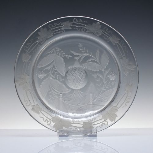 VICTORIAN EXOTIC FRUIT ENGRAVED SERVING PLATE C1850 - ADDITIONAL PHOTO 1