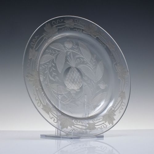 VICTORIAN EXOTIC FRUIT ENGRAVED SERVING PLATE C1850 - ADDITIONAL PHOTO 2