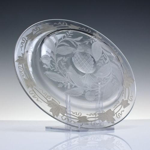 VICTORIAN EXOTIC FRUIT ENGRAVED SERVING PLATE C1850 - ADDITIONAL PHOTO 3