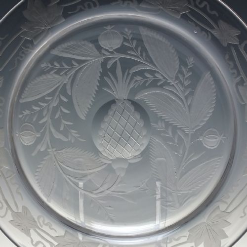 VICTORIAN EXOTIC FRUIT ENGRAVED SERVING PLATE C1850 - ADDITIONAL PHOTO 4