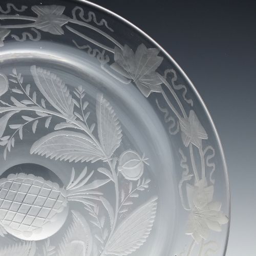 VICTORIAN EXOTIC FRUIT ENGRAVED SERVING PLATE C1850 - ADDITIONAL PHOTO 5