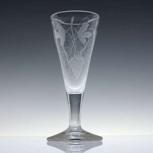 FOUR MATCHING 18TH CENTURY ENGRAVED ALE GLASSES C1760 - ADDITIONAL PHOTO 1