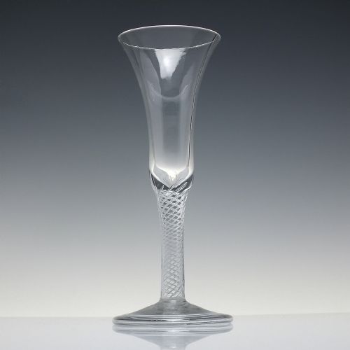 TALL MULTI SPIRAL AIR TWIST ALE GLASS WITH FOLDED FOOT C1745 8 INCHES TALL - ADDITIONAL PHOTO 2