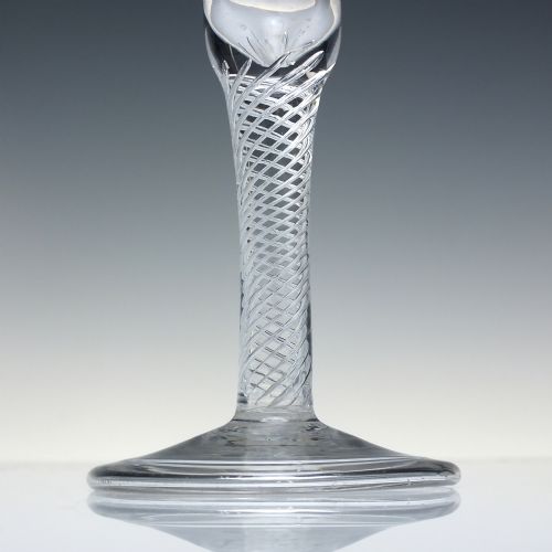 TALL MULTI SPIRAL AIR TWIST ALE GLASS WITH FOLDED FOOT C1745 8 INCHES TALL - ADDITIONAL PHOTO 3