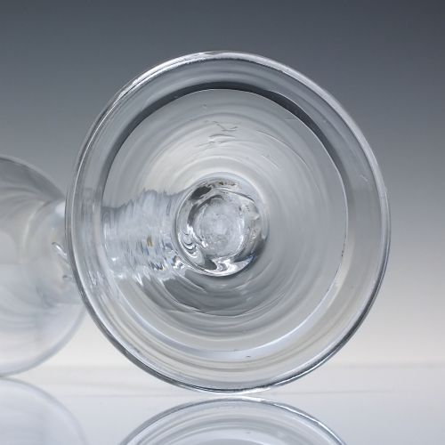 TALL MULTI SPIRAL AIR TWIST ALE GLASS WITH FOLDED FOOT C1745 8 INCHES TALL - ADDITIONAL PHOTO 4