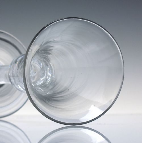 TALL MULTI SPIRAL AIR TWIST ALE GLASS WITH FOLDED FOOT C1745 8 INCHES TALL - ADDITIONAL PHOTO 5