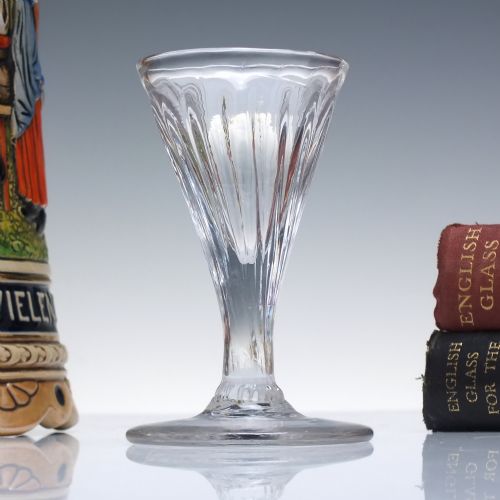 RARE 18TH CENTURY RIB MOULDED TOASTMASTER DRAM GLASS C1760