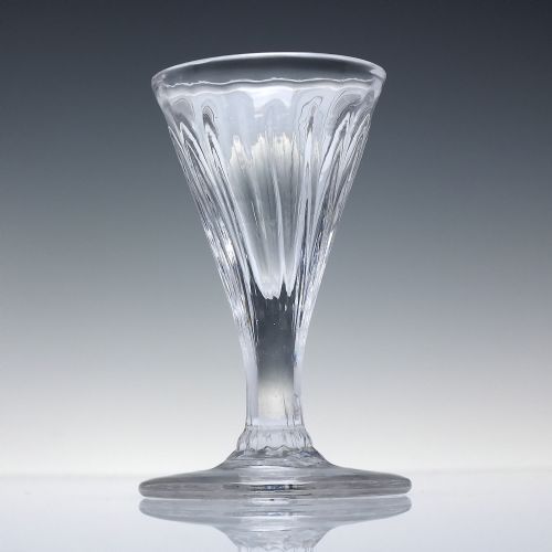 RARE 18TH CENTURY RIB MOULDED TOASTMASTER DRAM GLASS C1760 - ADDITIONAL PHOTO 1