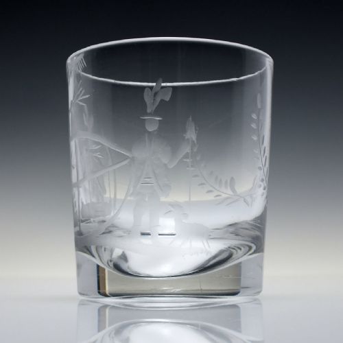 19TH CENTURY ENGRAVED ORDER OF ODD FELLOWS GLASS TUMBLER C1850 - ADDITIONAL PHOTO 1