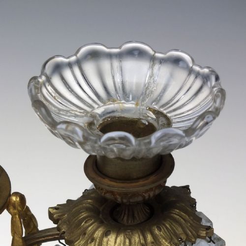 PAIR 19TH CENTURY FRENCH ORMOLU ALABASTER GLASS CANDLE LUSTRES C1870 - ADDITIONAL PHOTO 9