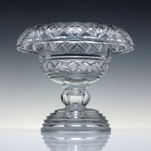 RARE GEORGIAN IRISH CUT GLASS STANDING BOWL C182530