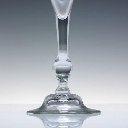 RARE 18TH CENTURY BALUSTROID WINE GLASS C1740 - ADDITIONAL PHOTO 2