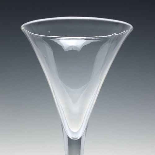 RARE 18TH CENTURY BALUSTROID WINE GLASS C1740 - ADDITIONAL PHOTO 3