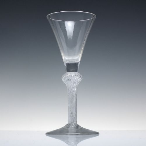 RARE 18TH CENTURY AIR TWIST WINE GLASS GOBLET C1750