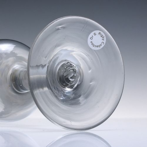 MAGNIFICENT GEORGIAN 18TH CENTURY ENGRAVED PLAIN STEM GLASS GOBLET C1750 - ADDITIONAL PHOTO 3