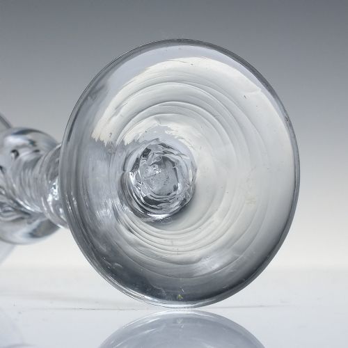 18TH CENTURY AIR TWIST WINE GLASS C1750 WITH APPLIED ANNULATED COLLAR - ADDITIONAL PHOTO 5