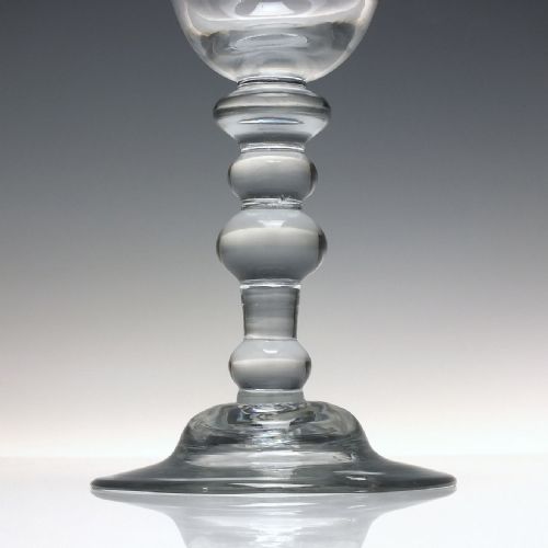 LARGE GEORGIAN 18TH CENTURY BALUSTER GLASS GOBLET C1730 - ADDITIONAL PHOTO 3