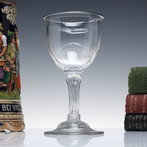 18TH CENTURY PEDESTAL STEM CHAMPAGNE GLASS C1750