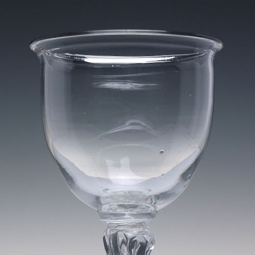 18TH CENTURY PEDESTAL STEM CHAMPAGNE GLASS C1750 - ADDITIONAL PHOTO 3